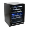Refurbished electriQ EQWINECH60 51 Bottle Freestanding Under Counter Wine Cooler Full Dual Zone 60cm Wide 82cm Tall - Stainless Steel