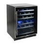 electriQ 51 Bottle Capacity Full Range Dual Zone Freestanding Wine Cooler - Black