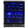 electriQ 51 Bottle Capacity Full Range Dual Zone Freestanding Wine Cooler - Black