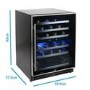 electriQ 51 Bottle Capacity Full Range Dual Zone Freestanding Wine Cooler - Black