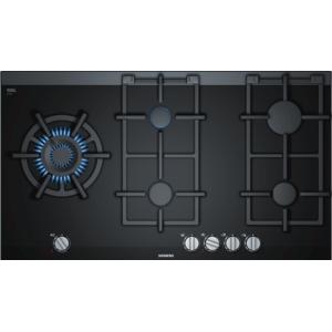 Refurbished Siemens ER9A6SD70 iQ700 90cm Five Burner Gas-on-glass Hob - Black