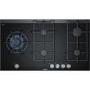Refurbished Siemens ER9A6SD70 iQ700 90cm Five Burner Gas-on-glass Hob - Black