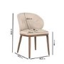 Set of 2 Beige Real Leather Dining Chairs with Walnut Legs - Eren