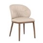 Set of 2 Beige Real Leather Dining Chairs with Walnut Legs - Eren