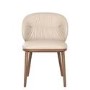 Set of 2 Beige Real Leather Dining Chairs with Walnut Legs - Eren