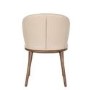 Set of 2 Beige Real Leather Dining Chairs with Walnut Legs - Eren