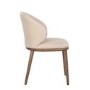 Set of 2 Beige Real Leather Dining Chairs with Walnut Legs - Eren