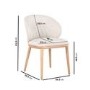 Set of 2 Cream Real Leather Dining Chairs with Oak Legs - Eren