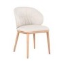 Set of 2 Cream Real Leather Dining Chairs with Oak Legs - Eren