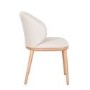 Set of 2 Cream Real Leather Dining Chairs with Oak Legs - Eren