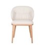 Set of 2 Cream Real Leather Dining Chairs with Oak Legs - Eren