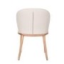 Set of 2 Cream Real Leather Dining Chairs with Oak Legs - Eren