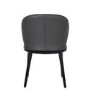 Set of 2 Charcoal Real Leather Dining Chairs with Black Legs - Eren