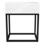 Black and White Gloss Patterned Bedside Table with Drawer - Erin