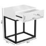 Black and White Gloss Patterned Bedside Table with Drawer - Erin