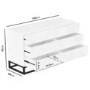 Wide White Gloss Patterned Chest of 6 Drawers with Legs - Erin 