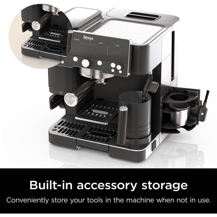 Ninja ES601UKBK Luxe Café Premier – 3-in-1 Bean-to-Cup Espresso Machine with Integrated Grinder & Milk Frother