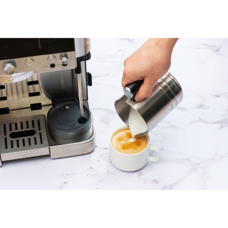Ninja Luxe Cafe Premier Manual Espresso Freestanding Coffee Machine with Milk Frother - Black & Silver
