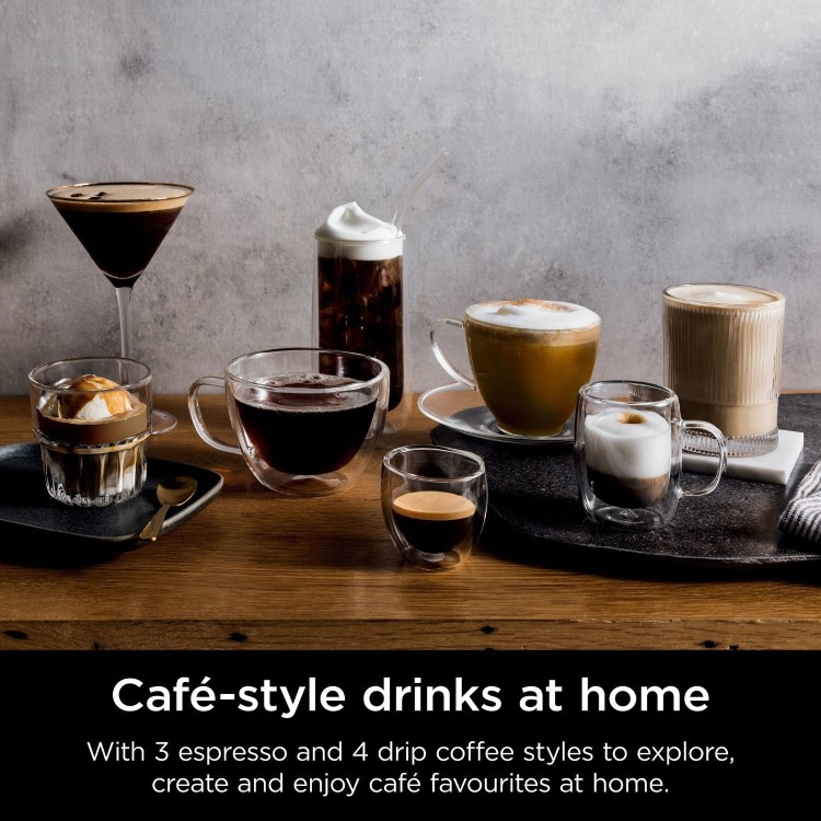 Ninja Luxe Cafe Premier Manual Espresso Freestanding Coffee Machine with Milk Frother - Black & Silver