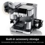 Ninja Luxe Cafe Premier Manual Espresso Freestanding Coffee Machine with Milk Frother - Black & Silver