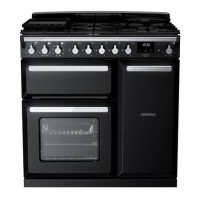 Rangemaster Estel Deluxe 90cm Dual Fuel Range Cooker - Gloss Black + Chrome Rangemaster Estel Deluxe 90cm Dual Fuel Range Cooker - Gloss Black + Chrome