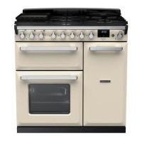 Rangemaster Estel Deluxe 90cm Dual Fuel Range Cooker - Pale Cream + Chrome