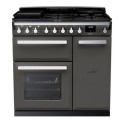 ESDL90DFPSLT/CM1 Rangemaster Estel Deluxe 90cm Dual Fuel Range Cooker - Slate + Chrome