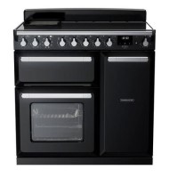 Rangemaster Estel Deluxe 90cm Induction Range Cooker - Gloss Black + Chrome Rangemaster Estel Deluxe 90cm Induction Range Cooker - Gloss Black + Chrome
