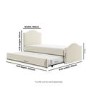 Cream Upholstered Single Guest Bed with Trundle - Elsie