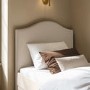 Cream Upholstered Single Guest Bed with Trundle - Elsie