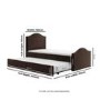 Brown Upholstered Single Guest Bed with Trundle - Elsie