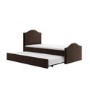 Brown Upholstered Single Guest Bed with Trundle - Elsie