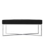 Esme Quilted Velvet Bench in Dark Grey with Criss-cross Silver Legs
