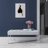 Esme Quilted Velvet Hallway Bench in Silver Grey