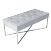 Grey Velvet Bedroom Bench with Silver Legs - Esme