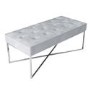Grey Velvet Bedroom Bench with Silver Legs - Esme
