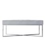 Grey Velvet Bedroom Bench with Silver Legs - Esme