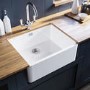 Single Bowl White Ceramic Undermount Belfast Kitchen Sink - Taylor & Moore Esme 