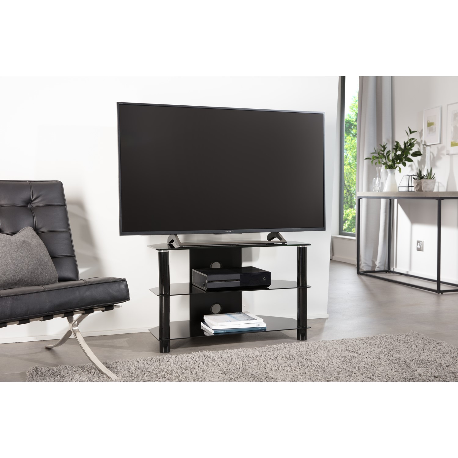 Alphason ESS800 3 BLK Essentials 3 Shelf TV Stand for up to 32