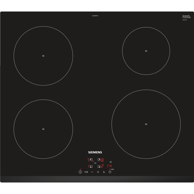 Siemens iQ100 60cm 4 Zone Induction Hob with 13Amp Plug