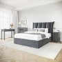 Grey Mirrored 3 Drawer Bedside Table - Eva