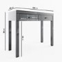 Grey Mirrored 2 Drawer Dressing Table with Crystal Effect Handles - Eva