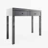 Grey Mirrored 2 Drawer Dressing Table with Crystal Effect Handles - Eva