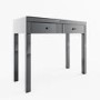Grey Mirrored 2 Drawer Dressing Table with Crystal Effect Handles - Eva