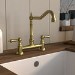 Brushed Brass Dual Lever Traditional Kitchen Mixer Tap - Enza Evelyn