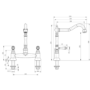 Brushed Brass Dual Lever Traditional Kitchen Mixer Tap - Enza Evelyn