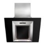 CDA EVG6BL Designer Angled 60cm Chimney Cooker Hood Stainless Steel With Black Glass