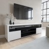 Wide White Gloss TV Stand with Storage - TV&#39;s up to 77&quot; - Neo