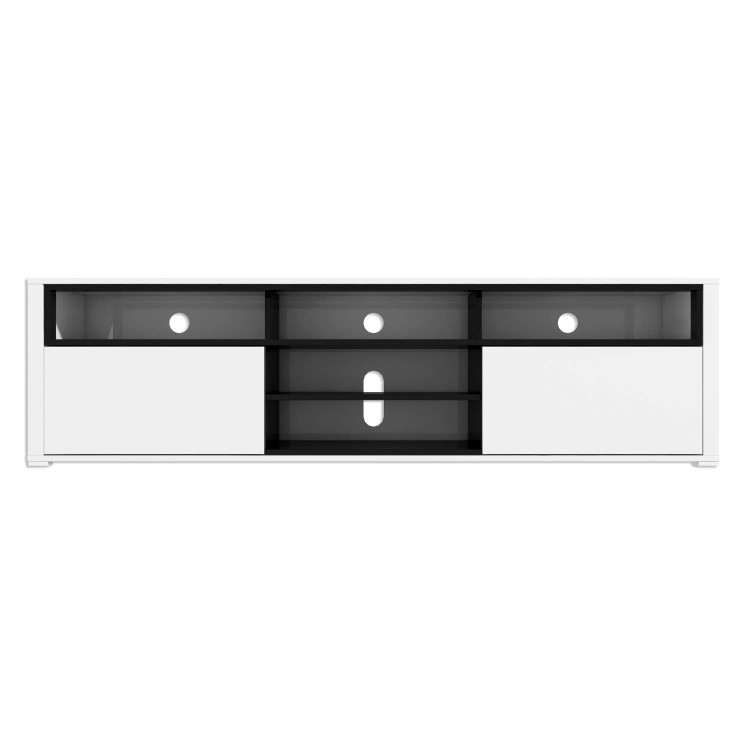 Large White Gloss TV Stand with Storage - TV's up to 77" - Neo