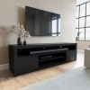 Wide Black Gloss TV Stand with Storage - TV&#39;s up to 77&quot; - Neo